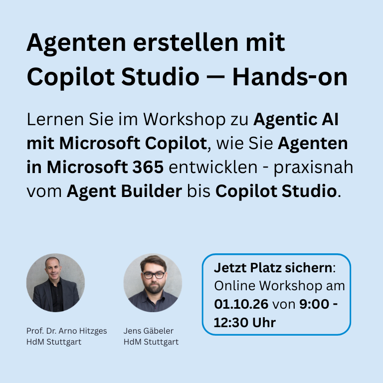Seminar: Praxis KI-Agenten – Erstellung von KI-Assistenten mit Copilot Studio